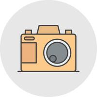 Photo Camera Line Filled Light Circle Icon vector
