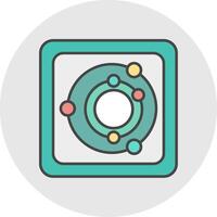 Radar Line Filled Light Circle Icon vector