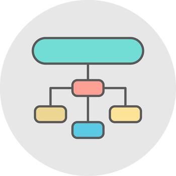 Hierarchical Structure Line Filled Light Circle Icon vector