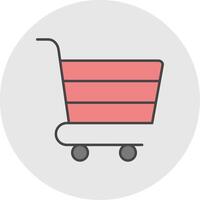 Shopping Cart Line Filled Light Circle Icon vector