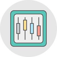 Diagram Line Filled Light Circle Icon vector