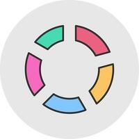 Pie Chart Line Filled Light Circle Icon vector