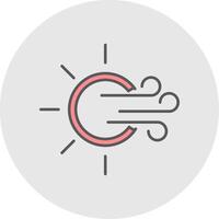 Windy Line Filled Light Circle Icon vector