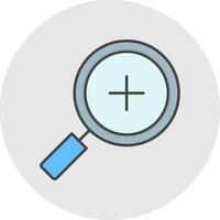 Zoom In Line Filled Light Circle Icon vector