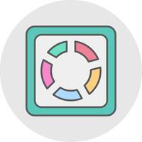 Pie Chart Line Filled Light Circle Icon vector