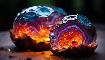 AI generated Gemstone collection, vibrant colors, precious gifts of nature generated by AI photo