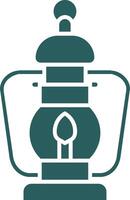 Oil lamp Glyph Gradient Green Icon vector