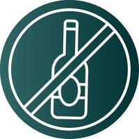 No alcohol Glyph Gradient Green Icon vector