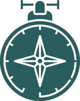 Compass Glyph Gradient Green Icon vector