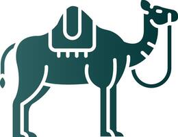 Camel Glyph Gradient Green Icon vector