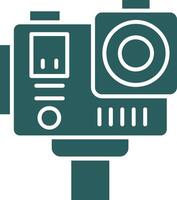 Action camera Glyph Gradient Green Icon vector