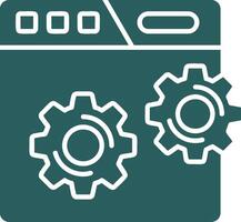 Web setting Glyph Gradient Green Icon vector
