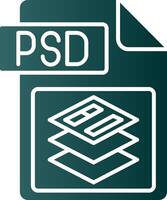 Psd file format Glyph Gradient Green Icon vector