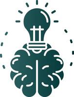 Brainstroming Glyph Gradient Green Icon vector