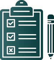 Task Glyph Gradient Green Icon vector