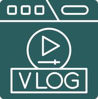 Vlog Glyph Gradient Green Icon vector