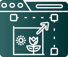 Resize Glyph Gradient Green Icon vector