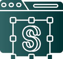 Text editor Glyph Gradient Green Icon vector