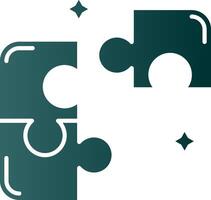 Puzzle Glyph Gradient Green Icon vector