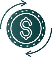 Dollar Glyph Gradient Green Icon vector