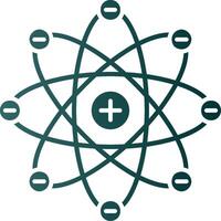 Atom Glyph Gradient Green Icon vector