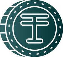 Tenge Glyph Gradient Green Icon vector