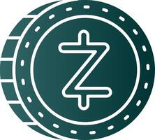 Zcash Glyph Gradient Green Icon vector