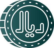 Riyal Glyph Gradient Green Icon vector