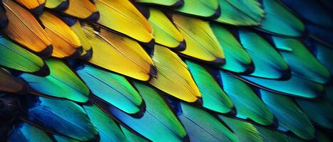 AI generated Colorful detailed close-up of a butterfly wings photo