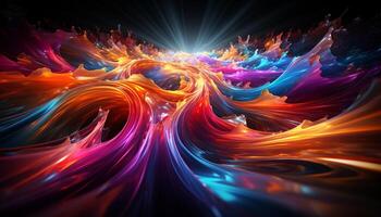 AI generated Abstract multi colored fractal pattern in futuristic design generated by AI photo