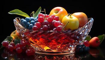 AI generated Freshness of nature, ripe grape, healthy eating generated by AI photo