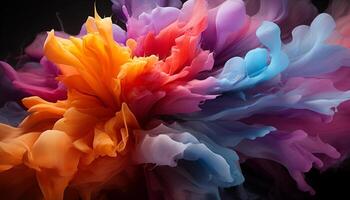 AI generated Vibrant colors create a beautiful abstract flower generated by AI photo
