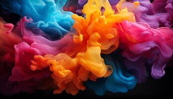 ai generado resumen pintar colores mezcla en vibrante suave movimiento generado por ai foto