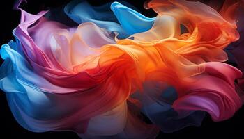 AI generated Abstract multi colored curve backdrop with vibrant colors generated by AI photo