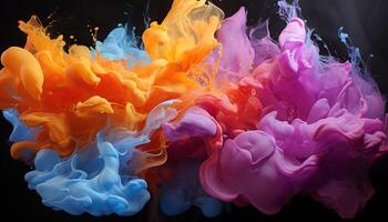ai generado resumen tinta pintar colores crear vibrante olas submarino generado por ai foto