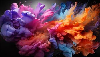 AI generated Abstract colors exploding in vibrant waves of liquid generated by AI photo