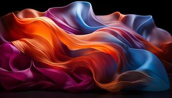 AI generated Smooth flowing wave pattern in vibrant colors generated by AI photo