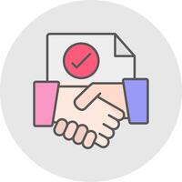 Agreement Line Filled Light Circle Icon vector