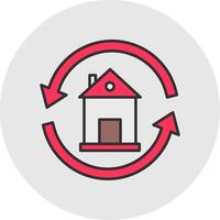 Change Line Filled Light Circle Icon vector