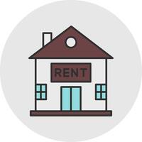 House for Sale Line Filled Light Circle Icon vector