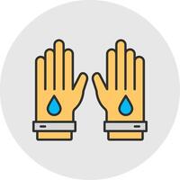 Working Gloves Line Filled Light Circle Icon vector