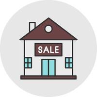 House for Rent Line Filled Light Circle Icon vector