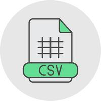 Csv Line Filled Light Circle Icon vector