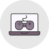 Videogame Line Filled Light Circle Icon vector