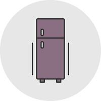 Fridge Line Filled Light Circle Icon vector