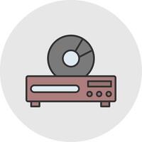 Dvd Player Line Filled Light Circle Icon vector