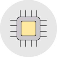 Cpu Line Filled Light Circle Icon vector