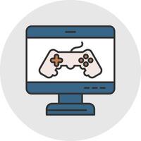 Game Line Filled Light Circle Icon vector