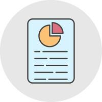 Report Line Filled Light Circle Icon vector