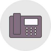 Telephone Line Filled Light Circle Icon vector